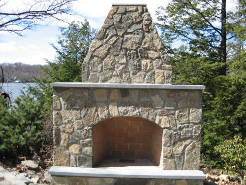 fireplace chimney stone